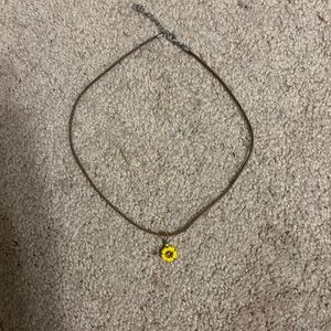 Yellow Flower Pendant Necklace